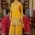 Ethnic Motifs Embroidered Straight Mirror Work Kurta With Palazzos & Dupatta