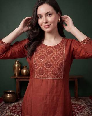 Women Ethnic Motifs Embroidered Regular Sequinned Kurta with Trousers & With Dupatta 2