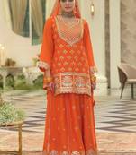 Women Ethnic Motifs Embroidered Regular Sequinned Kurta with Skirt & With Dupatta