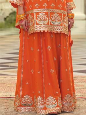 Women Ethnic Motifs Embroidered Regular Sequinned Kurta with Skirt & With Dupatta 6