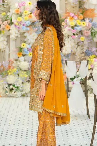 Women Ethnic Motifs Embroidered Regular Mirror Work Kurta with Palazzos & With Dupatta