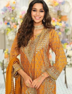 Women Ethnic Motifs Embroidered Regular Mirror Work Kurta with Palazzos & With Dupatta 5