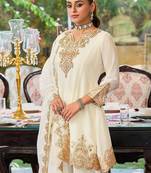 Ethnic Motifs Embroidered Sequinned Straight Kurta With Palazzos & Dupatta