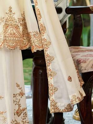Ethnic Motifs Embroidered Sequinned Straight Kurta With Palazzos & Dupatta 6