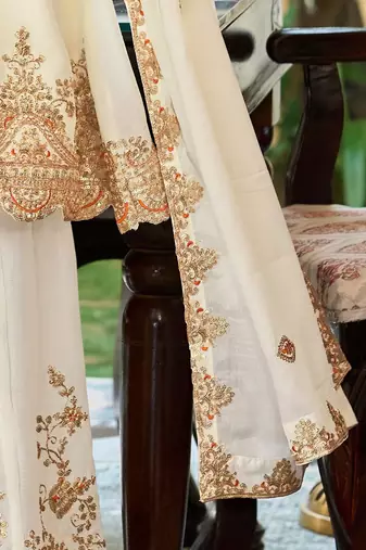 Ethnic Motifs Embroidered Sequinned Straight Kurta With Palazzos & Dupatta