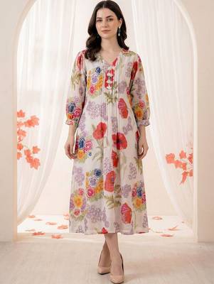 Women Floral Printed Regular Pure Cotton Kurta with Trousers 1