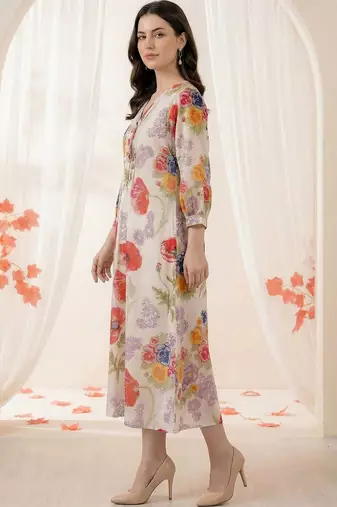 Women Floral Printed Regular Pure Cotton Kurta with Trousers