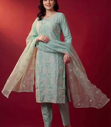 Women Ethnic Motifs Embroidered Regular Thread Work Kurta with Trousers & With Dupatta