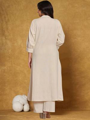 Women A-Line Pure Cotton Floral Printed Kurta & Palazzo Set 5