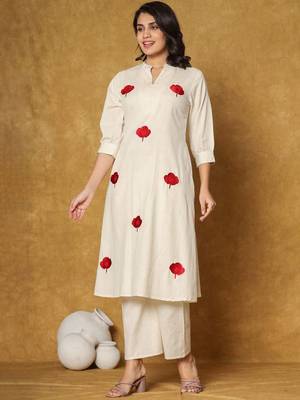 Women A-Line Pure Cotton Floral Printed Kurta & Palazzo Set 6