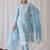 Floral Embroidered Pure Cotton Straight Kurta With Trousers & Dupatta