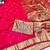pink zari woven paithani silk blend traditional saree with swarovski blouse piece