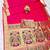 pink zari woven paithani silk blend traditional saree with swarovski blouse piece