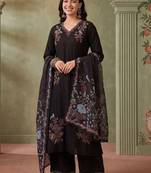 Women Floral Embroidered Regular Thread Work Kurta with Palazzos & With Dupatta