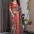 Black Color digital floral prints And Zari Woven Work linen Saree