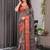 Black Color digital floral prints And Zari Woven Work linen Saree