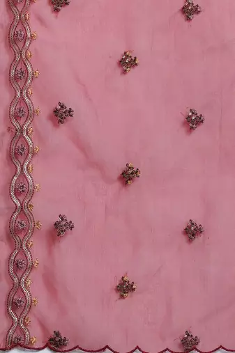Women Floral Embroidered Thread Work Kurta with Trousers & With Dupatta