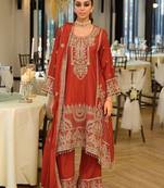 Women Ethnic Motifs Embroidered Regular Mirror Work Kurta with Palazzos & With Dupatta