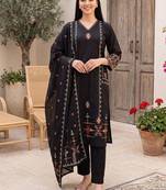Women Ethnic Motifs Embroidered Regular Thread Work Pure Cotton Kurta with Trousers & With Dupatta