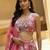 Women's Pink Tissue Woolen Embroidered Lehenga Choli with Dupatta
