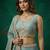 Women's Turquoise Tissue Zarkan Embroidered Lehenga Choli with Dupatta