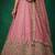 Women's Pink Tissue Zarkan Embroidered Lehenga Choli with Dupatta