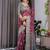 Purple Color digital floral prints And Zari Woven Work linen Saree