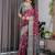 Purple Color digital floral prints And Zari Woven Work linen Saree