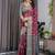 Purple Color digital floral prints And Zari Woven Work linen Saree
