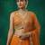 Women's Orange Chinnon Moti with Sequince Embroidered Lehenga Choli with Dupatta