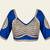 Royal blue silk blend embroidered blouse