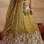 Women's Mustard Tissue Moti with Embroidered Lehenga Choli with Dupatta