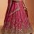 Pink Tissue Sequience Thread Embroidered Semi-Stitched Lehenga