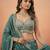 Green Tissue Sequience Thread Embroidered Semi-Stitched Lehenga