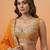 Orange Tissue with Colourful Peacock Embroidery Semi-Stitched Lehenga Set