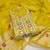 yellow  gota embroidery chanderi jacquard unstitched dress material 
