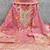 pink gota embroidery chanderi jacquard unstitched dress material 