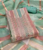 multicolor weaved shimmer unstitched dress material 