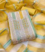 multicolor weaved shimmer unstitched dress material 