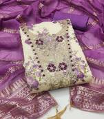 multicolor printed shimmer unstitched dress material 