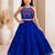 Royal blue cotton embroidered  mirror work kids lehenga choli