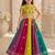 Multicolor cotton embroidered  mirror work kids lehenga choli