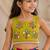 Multicolor cotton embroidered  mirror work kids lehenga choli