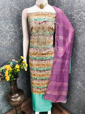 multicolor printed roman unstitched dress material  4