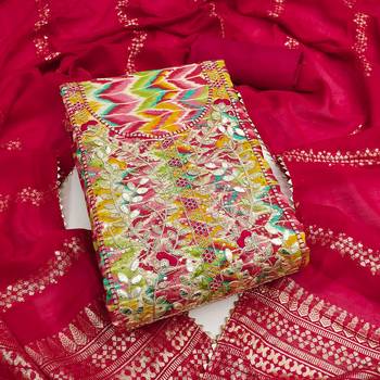 multicolor printed roman unstitched dress material  1