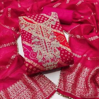 pink printed roman unstitched dress material  1