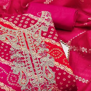 pink printed roman unstitched dress material  3