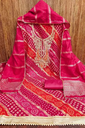 pink printed roman unstitched dress material 