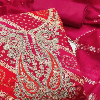 pink printed roman unstitched dress material  3