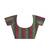 Dark brown striped cotton blend saree with green border
